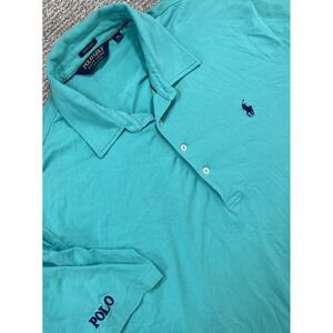 Polo Golf Ralph Lauren Shirt Mens XL Teal Stretch Lisle Performance Golf Pony‎
